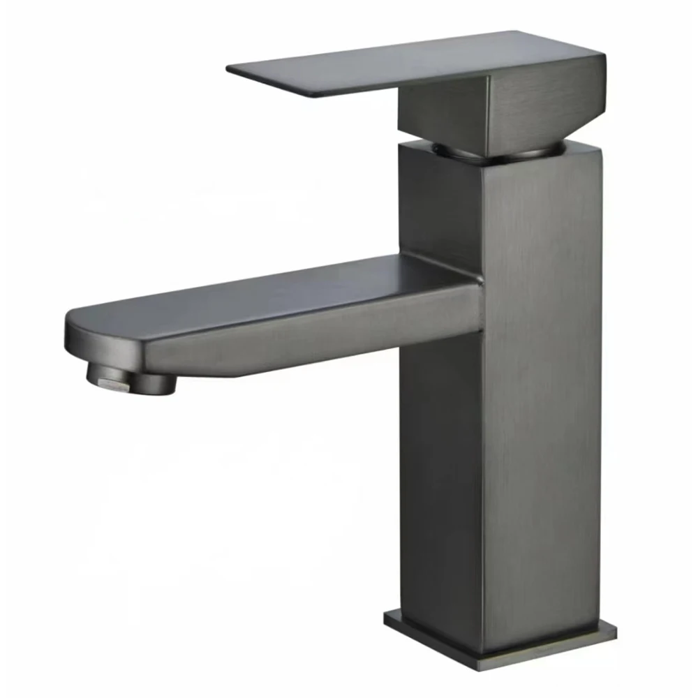 Basin Faucet Italy Design Bathroom Faucet Hot Cold Water Grey Color Basin Brass Faucet For Hotel Bathroom With Cheap Price