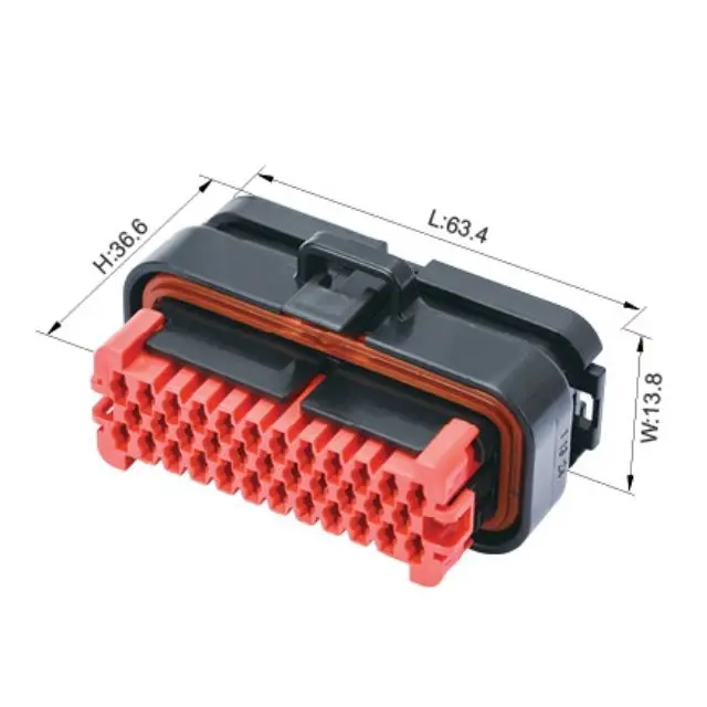 Automotive wiring harness connector 35 way Tyco AMP TE automotive 776164-1 ECU connector