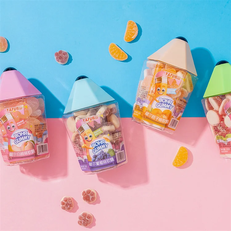 OEM/ODM 220 г Bohr белая персиковая клубника мандарин виноград 4 вкусных аромата Желе мягкие конфеты фрукты конфеты