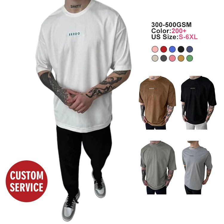 Wholesale High Quality Men Blank 100% Cotton Soft Heavy 260g Tshirt Printing Custom Plain T-shirt Logo Printed Black T Shirts