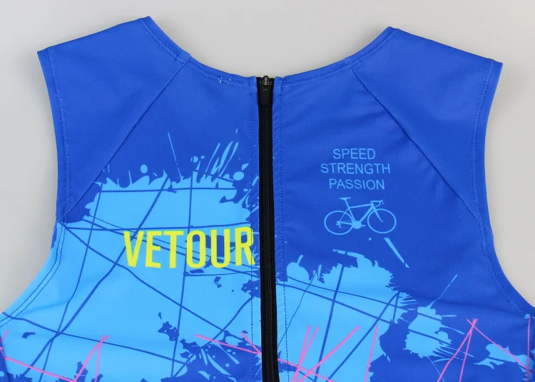 Vetour OEM High End Quick Dry Tri Suit Custom Sleeveless Mens Pro Triathlon Suit