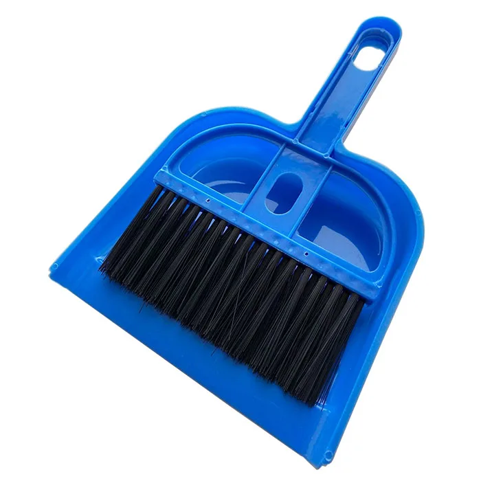 HQ0444 mini small plastic table dustpan and brush set for keyboard cleaning with hag-up hole