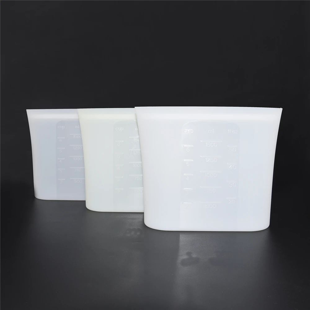 Pack 3 Reusable 100% Silicone Food Storage Bags Sandwich Snack Bags New Generation Stand Up Zip Container