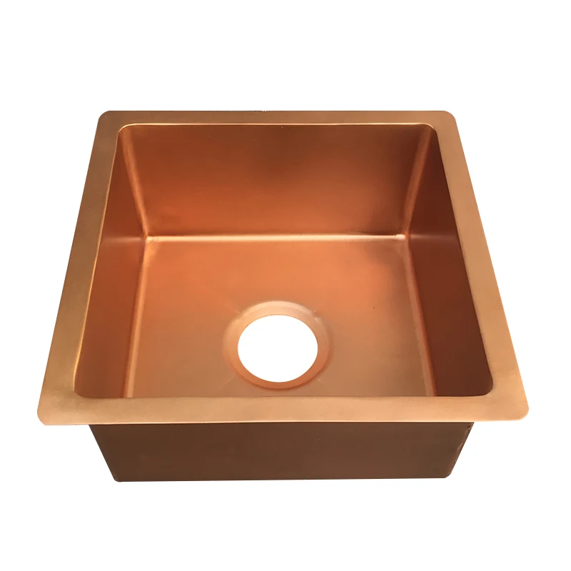 Customized Modern Small Hand-Made Undermount Copper Kitchen Bar Sink rose gold single bowl sink