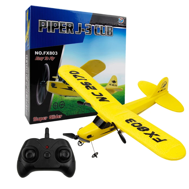 Kids helicopter remote control jet wing aircraft glider 2.4G piper J3 rc airplane
