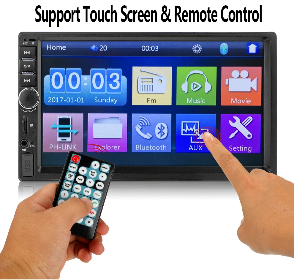 7018B 7 inch 2 din Car stereo Mirror link BT FM TF USB Car Radio MP5 Video Player autoradio for all cars