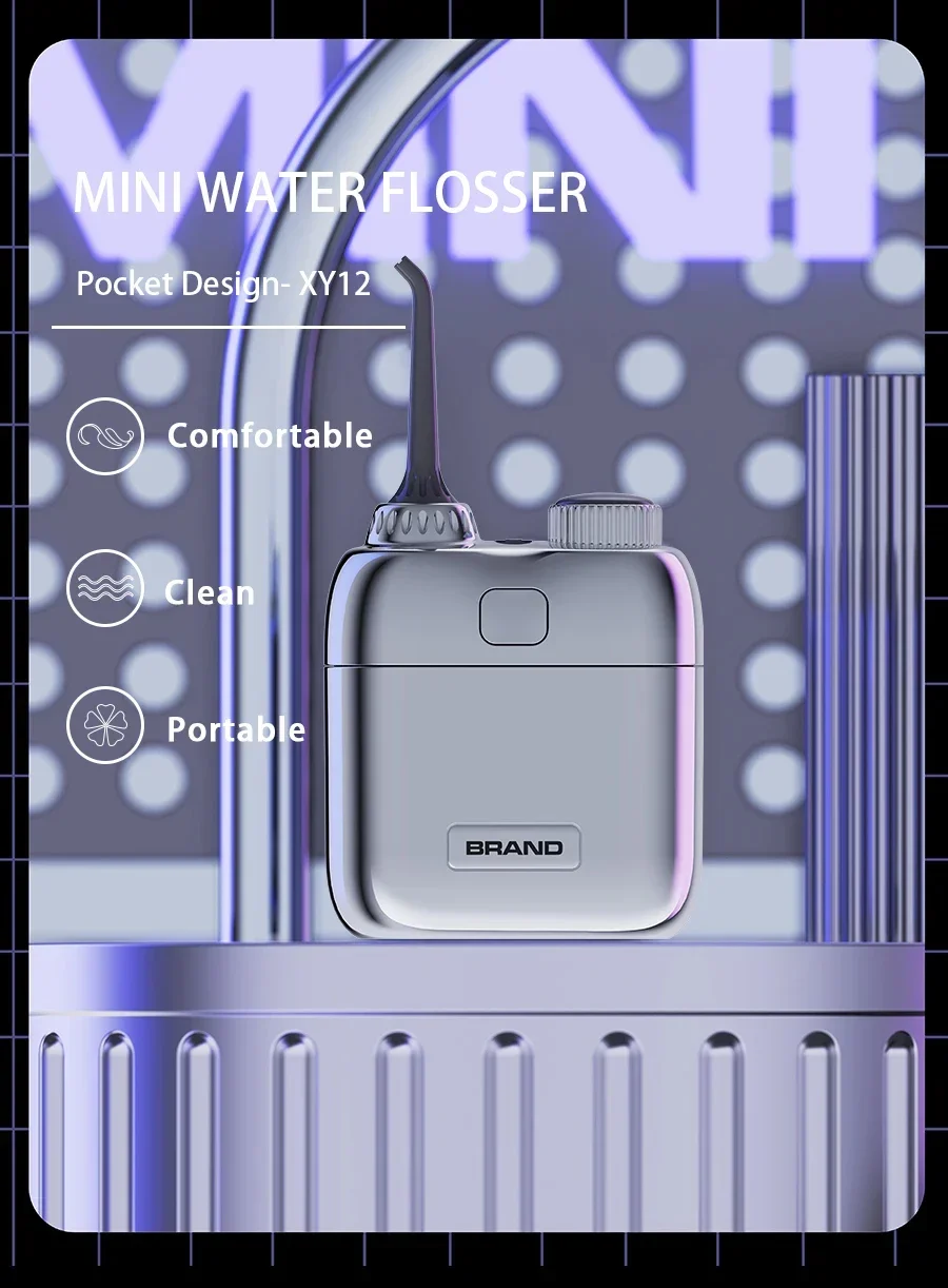 Oral Irrigator Wireless Electric Dental Shower Mini Portable Water Flosser, Dental Care Irrigator with Retractable Water Tank