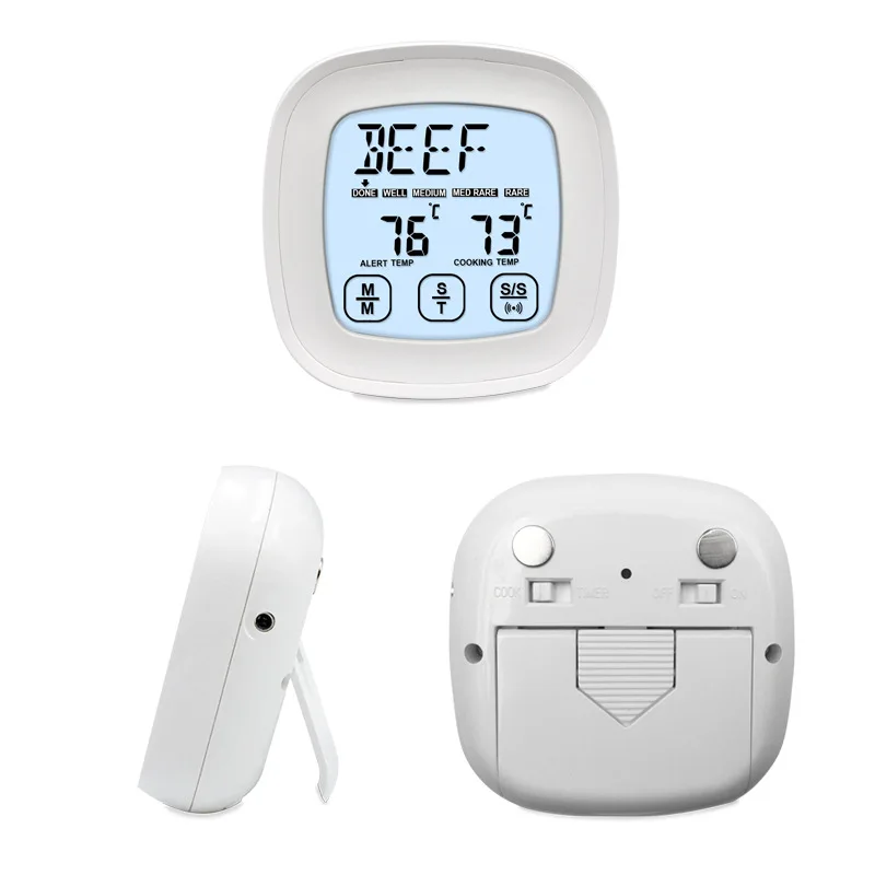 DD1071  Waterproof Touch Screen Kitchen Baking Food Thermometer Meat Timer Food Cooking Magnet Alarm Timers BBQ Thermometer
