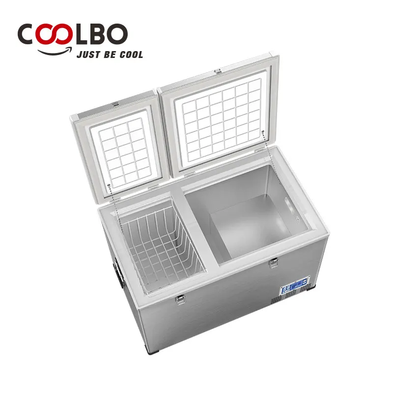 100L compressor car vegetable and beer refrigerator  double door mini  refrigerator