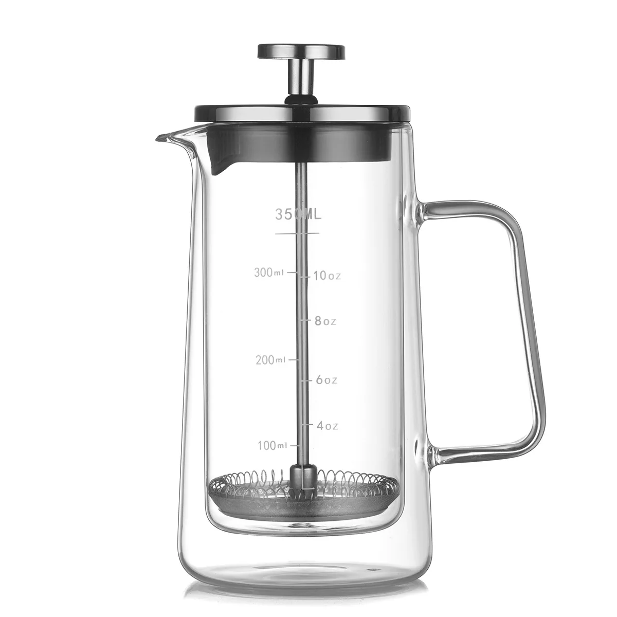 350ml 650ml 1000ml Portable Stainless Steel Double Wall Glass Coffee Cup French Coffee Press Mug Pot