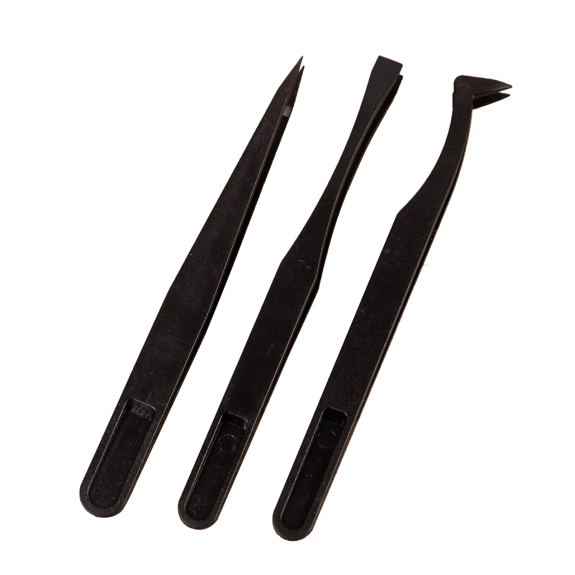 12cm black plastic Tweezers, Antistatic plastic conductive Tweezers