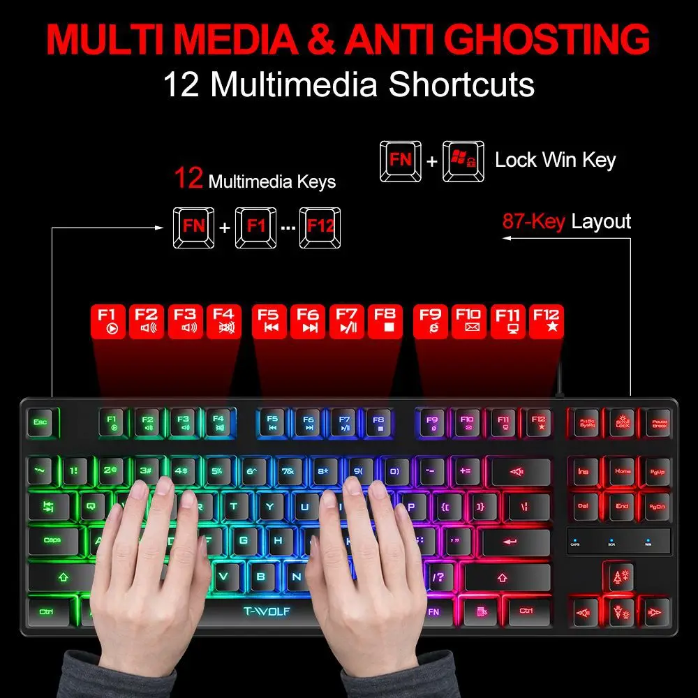 Лидер продаж игровая клавиатура RGB мышь комбинированная Проводная и для настольного ноутбука