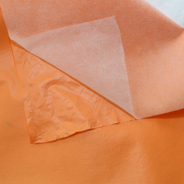 Pe Film Lamingting Pp Spunbonded Surgical Gown Laminated Non Woven Fabric For Disposable Medic