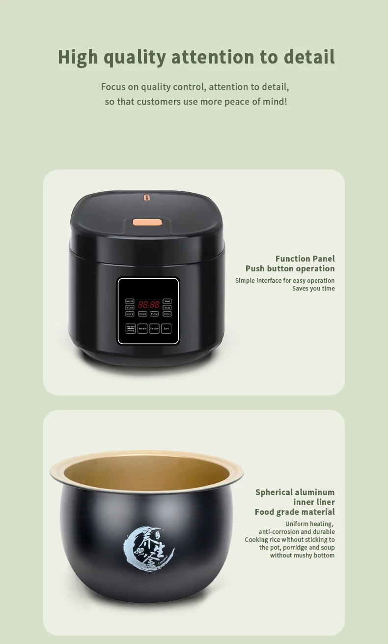 OEM/ODM Latest Modern Design Multi-functional 4L 5L 6L Capacity Non-stick Mini Rice Cooker Electric Automatic