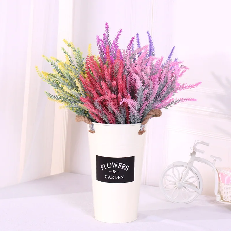 Hot sale flower lavender flowers decorative artificial plastic flower bouquet lavender plant