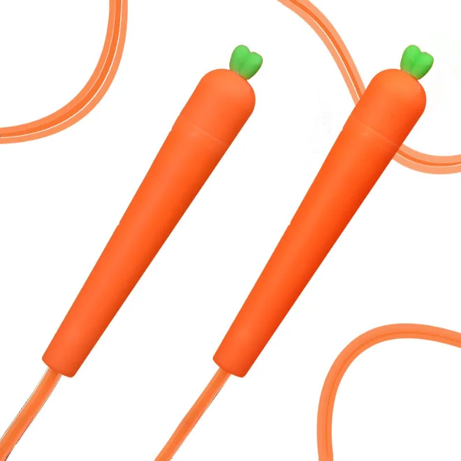 Carrot Rope Skipping PVC Jump Rope Cartoon Rope Skipping Toy for Kids Home Gym Workouts Playground Fun