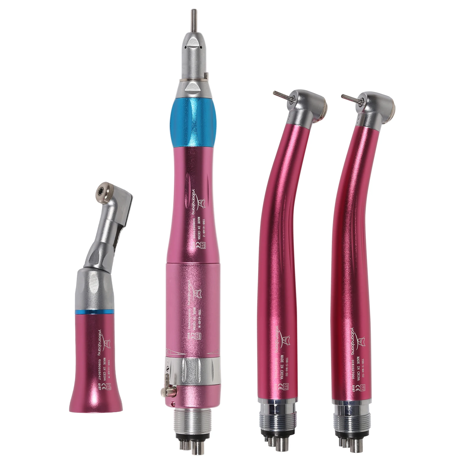 N-S-K Style Dental High&Low Speed Handpiece Kit Turbine 4-Hole Pink Yabangbang