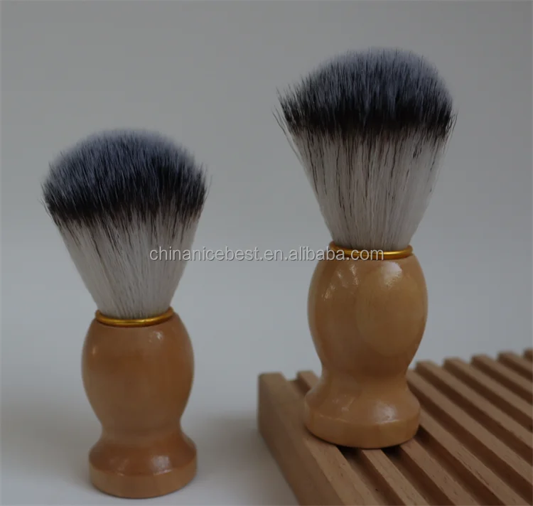 Wood Handle Synthetic Nylon Bristle Shave Shaving Brush For Men Safety Double Edge Staight Razor Shavers