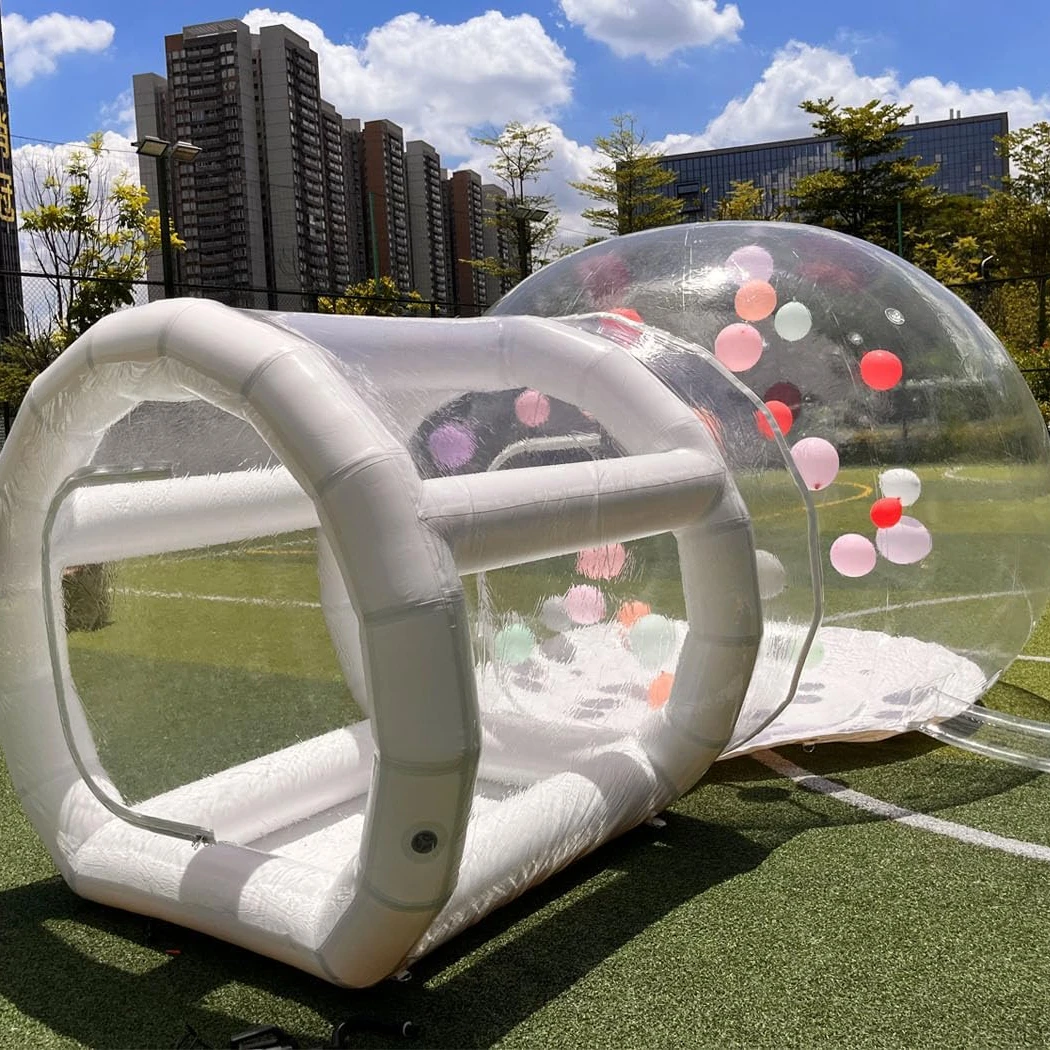 Hot selling Inflatable bubble tent with tunnel  Inflatable bubble house pvc customized