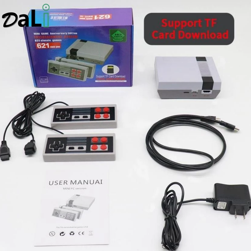 HD выход семейный ТВ мини-игровые консоли Nintendo для мальчиков встроенные 621 ретро классические игры с двумя рукоятками для 2 игроков