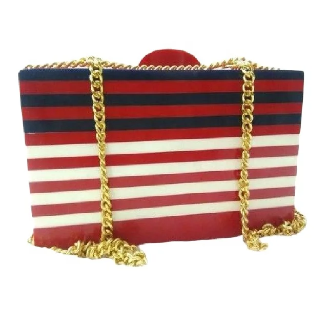 Multi Color Resin Joint Clutch Bag or Evening clutch