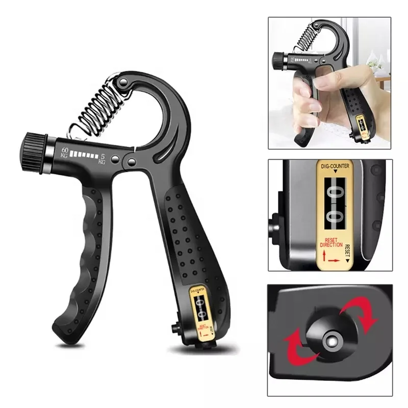 
Gym Exerciser Counter Hand Grip Strengthener Set with Silicone Ball Ring 