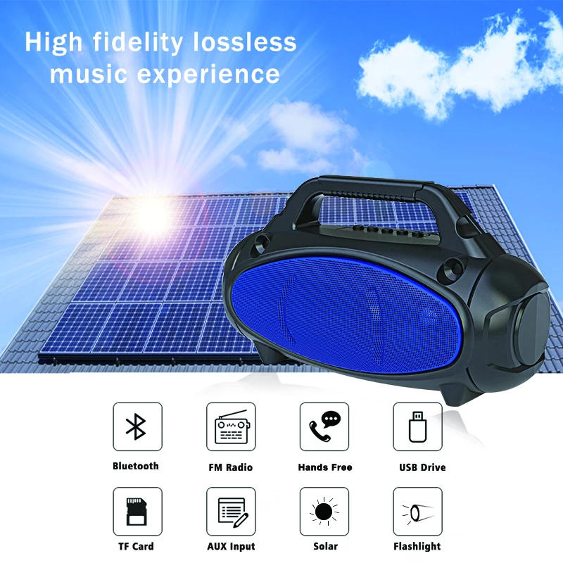Schoolseed OEM factory ZQST311 solar portable radio speaker with led light
