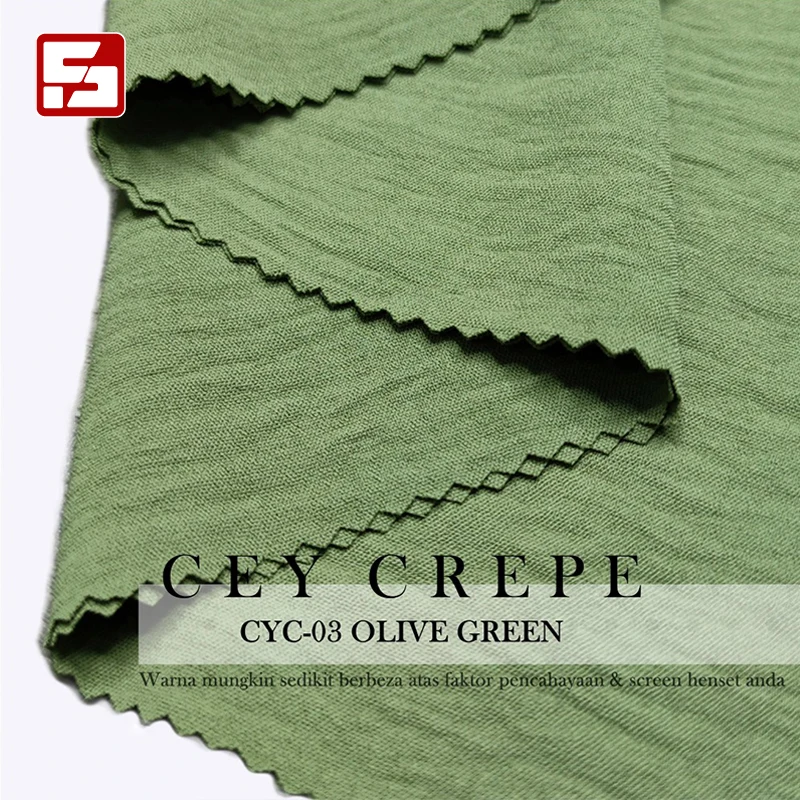 CEY ironless 100% polyester fabric woven cey crepe fabric materials for dress making