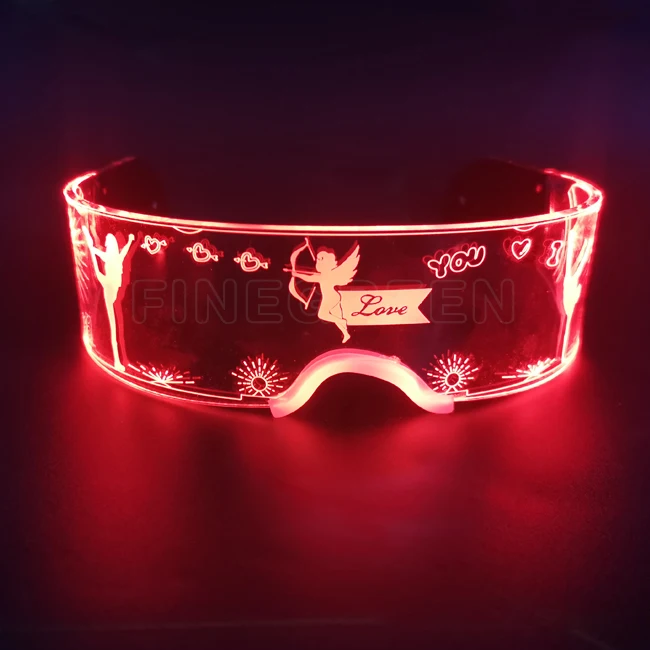 Christmas Halloween  Party cyberpunk Glowing Luminous Led Light Up eye glasses