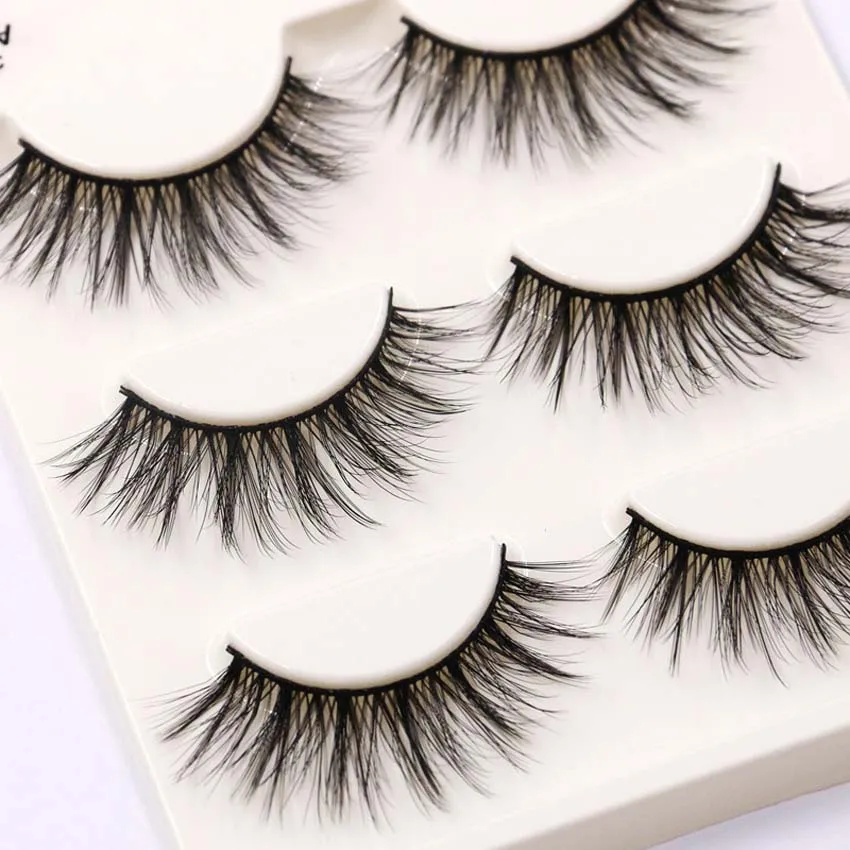 3pair/set Wholesale Siberian Mink False Lashes Natural Makeup 3D Mink Eyelash
