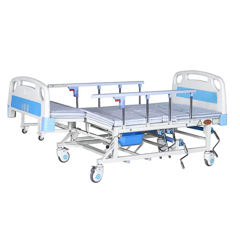Wholesale Medical Equipment 3 cranks 5 Functions Manual Hospital Bed with Toilet