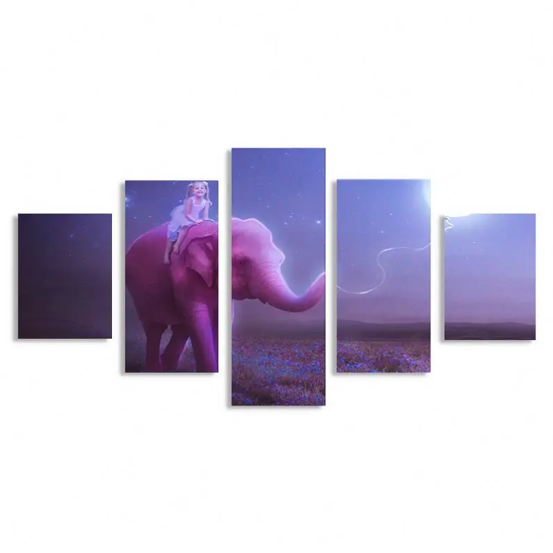Modern Art Print Pink Dream Elephant Artwork Animal Pictures to Canvas Printing Paintings