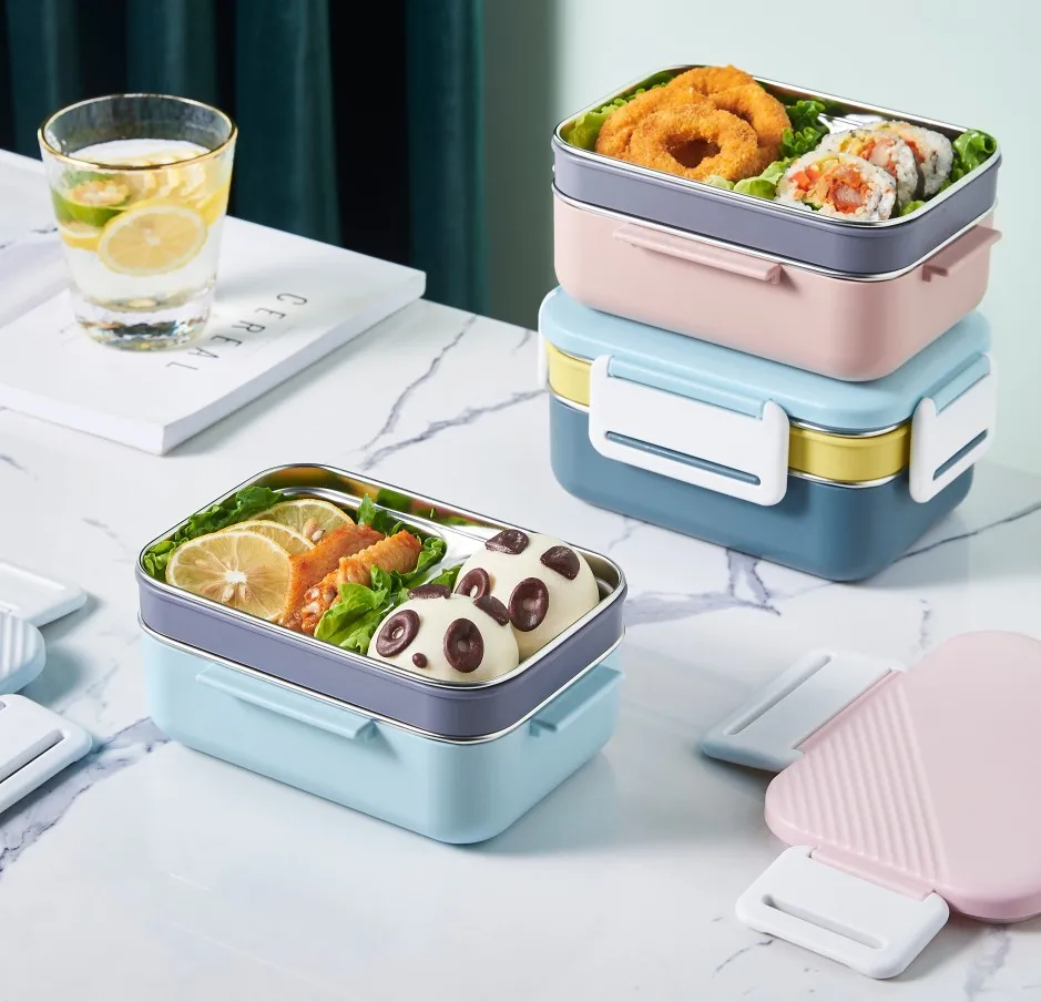 2 layers Thermal Insulated lunch box tiffin carrier