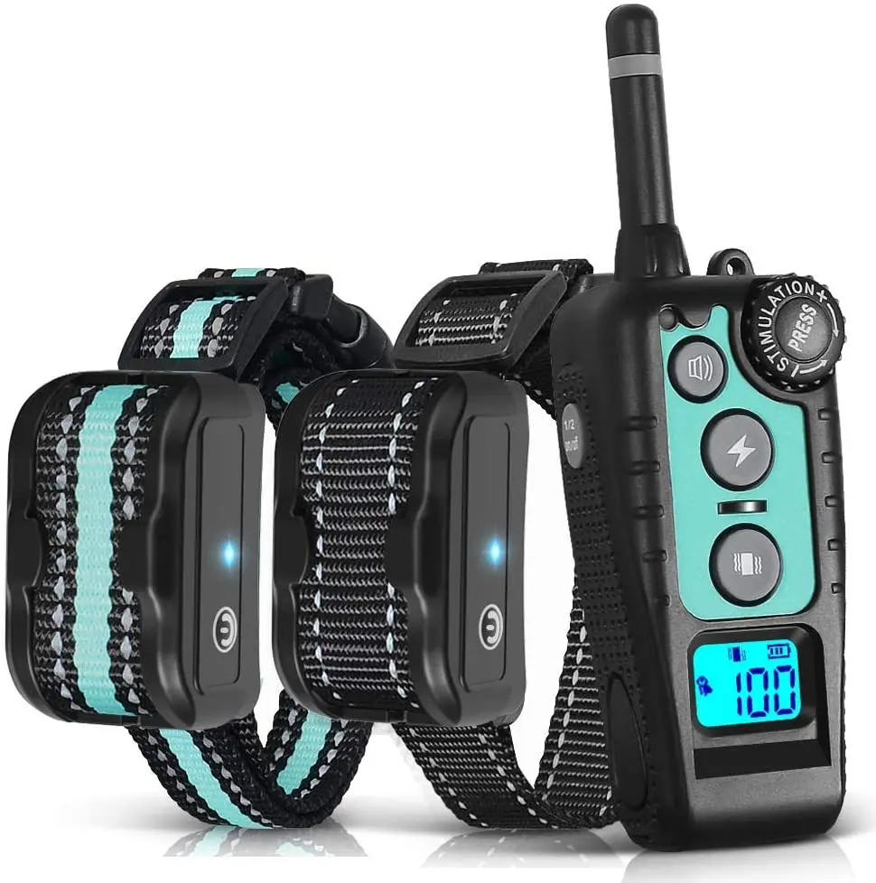 
2020 Electronic remote static shock dog training rechargeable collar with anti bark control led warning tone Vibrate 