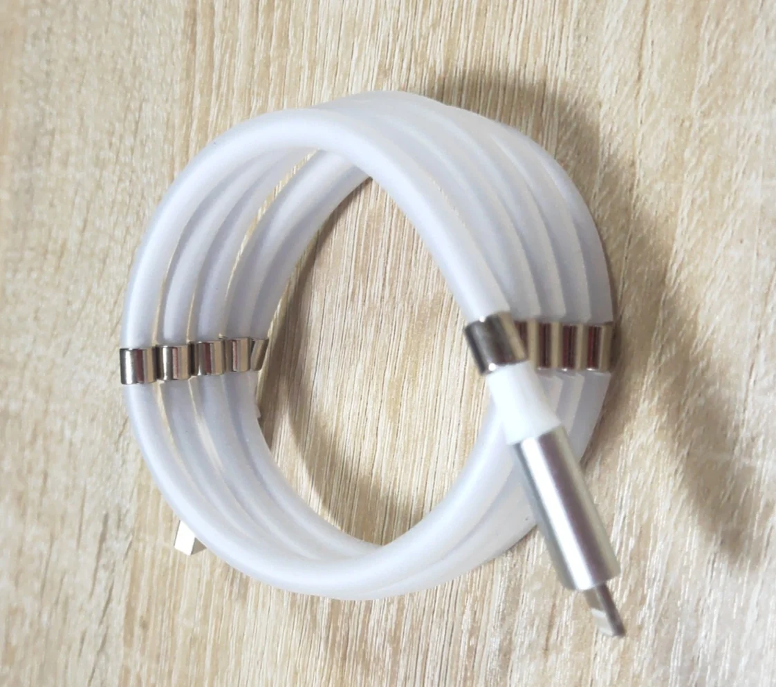 Self winding USB charging cable for iPhone type c micro Easy-coil redesigned super callable magnetic charging  data cable