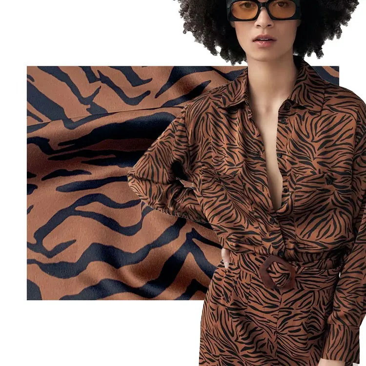 2022 New Arrival Woven Matte Twisted Satin Fabric 100% Polyester Fabric Printed Custom