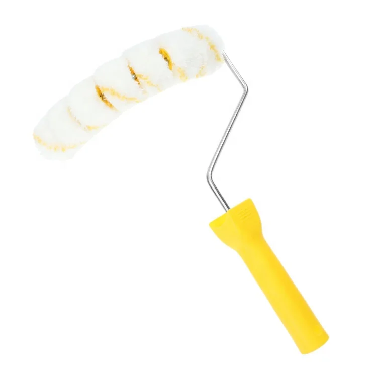 7 Wheel Curved Pipe Paint Roller with Handle Kit Painting Tray Brush for Round Gas Water Fire Pipe