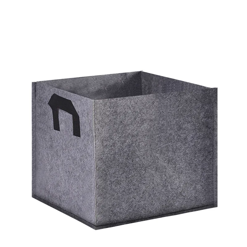Amazon Sale Thick Aeration Fabric Pot Rectangle Square Breathable Planting Container Grow Bags with Handle for Indoor Outdoor
