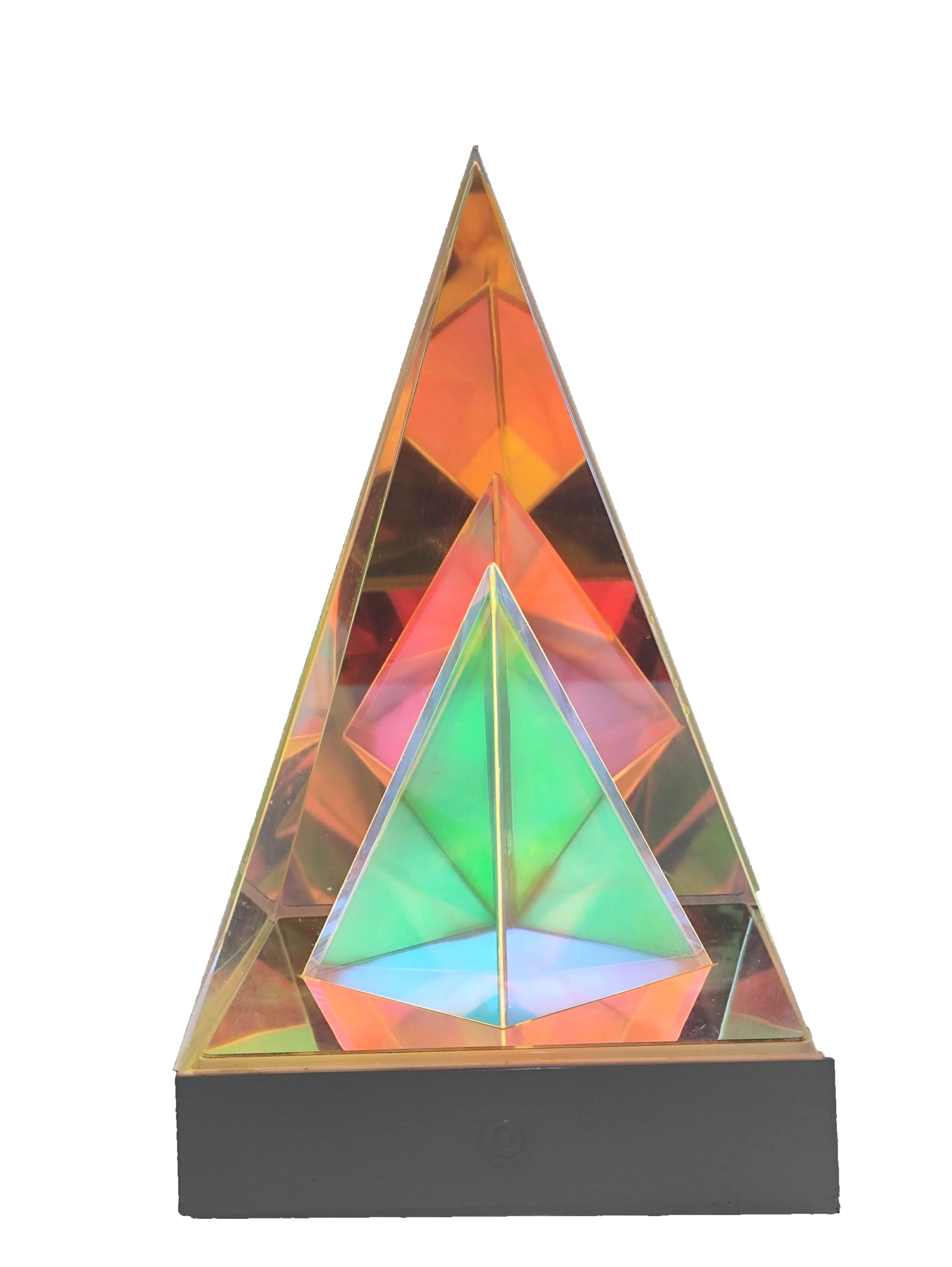 Acrylic desktop creative atmosphere light pyramid decoration nightlight bedroom decorative lamp