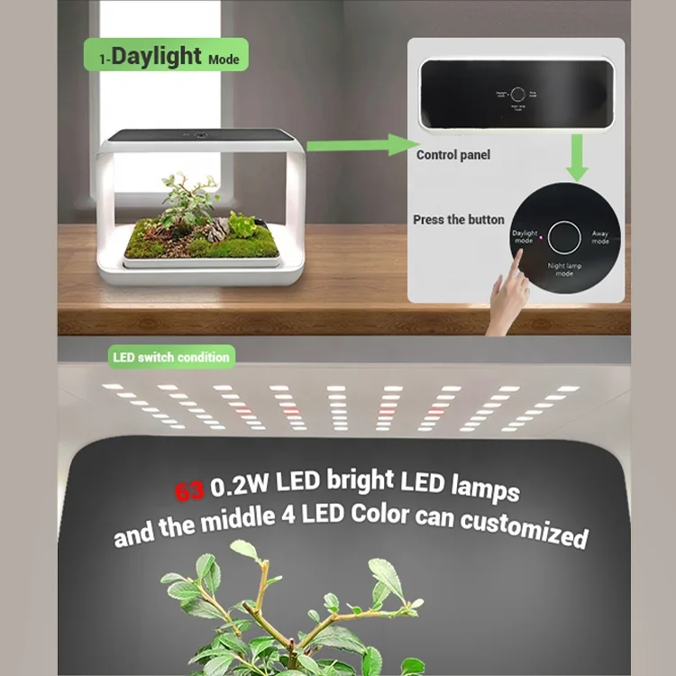 UKIOK Mini Smart Plant Pot Garden Plant Watering Hydroponics Flower Pots Planters