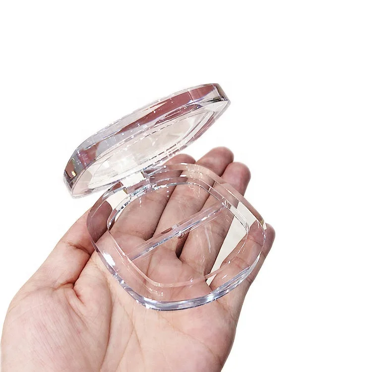 Экологически чистый прозрачный косметический макияжный порошок, прозрачный компактный контейнер для румян