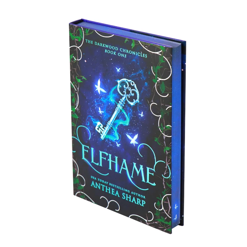 Custom Romance Novel with Full Color Illustration Pages Foil Hardcover Book Printing Sprayed Edges and Dust Jackets