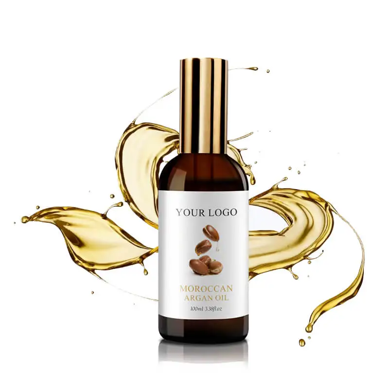 Private Label Organic Argan Oil Morocco split ends hair treatment leave in argan oil for damaged hair