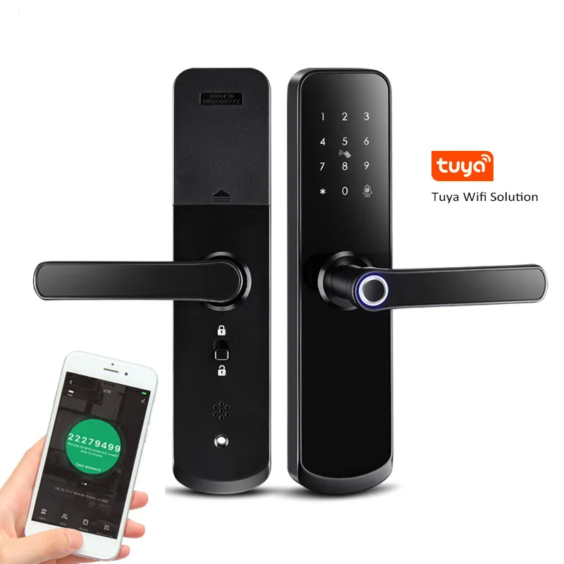 YOUHE A260 Tuya WiFi App Smart Door Lock Biometric lock fingerprint door handle Digital Keyless lock