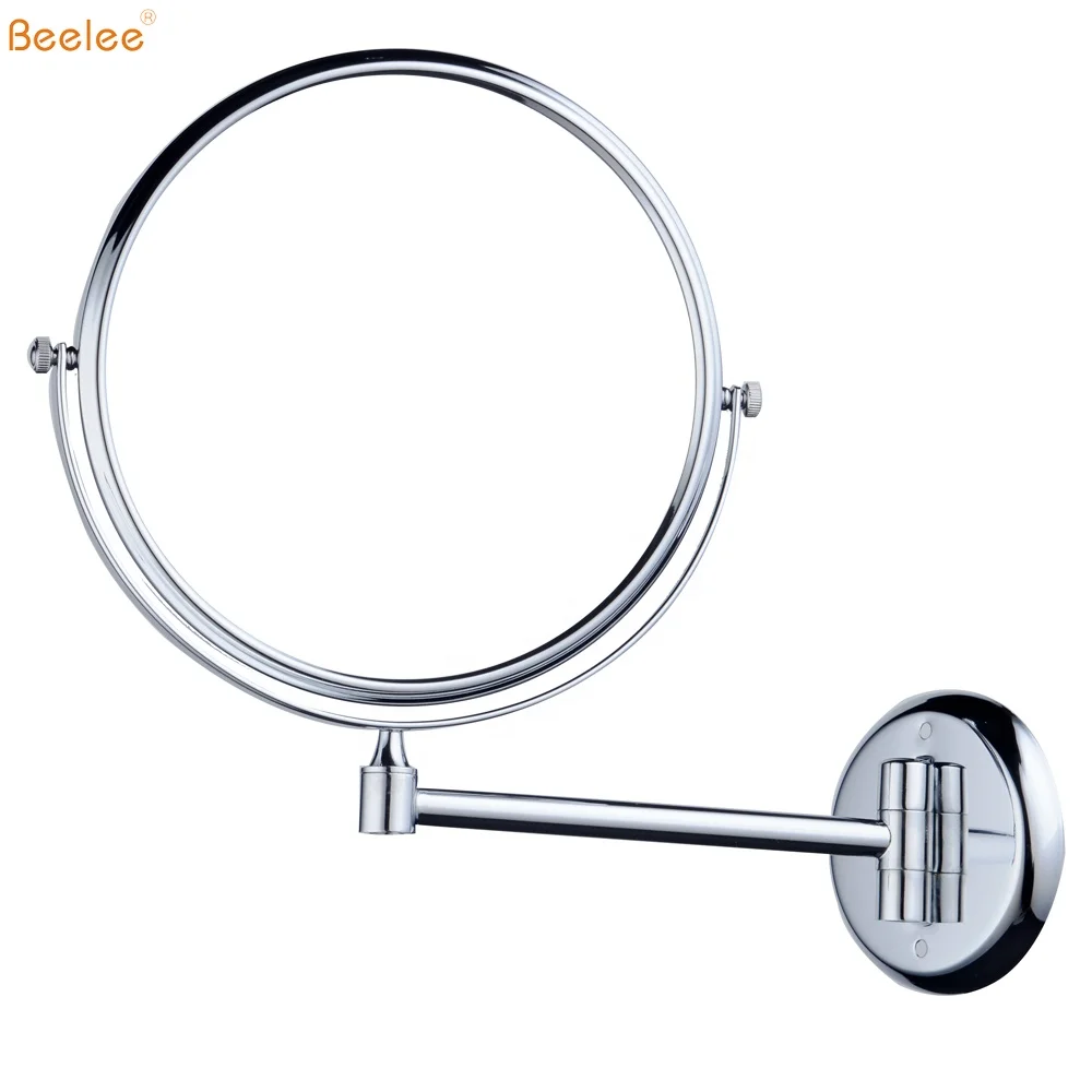 Beelee M0138 Wall Mounted Single Arm Extendable Magniyifng Cosmetic Mirror for Bathroom