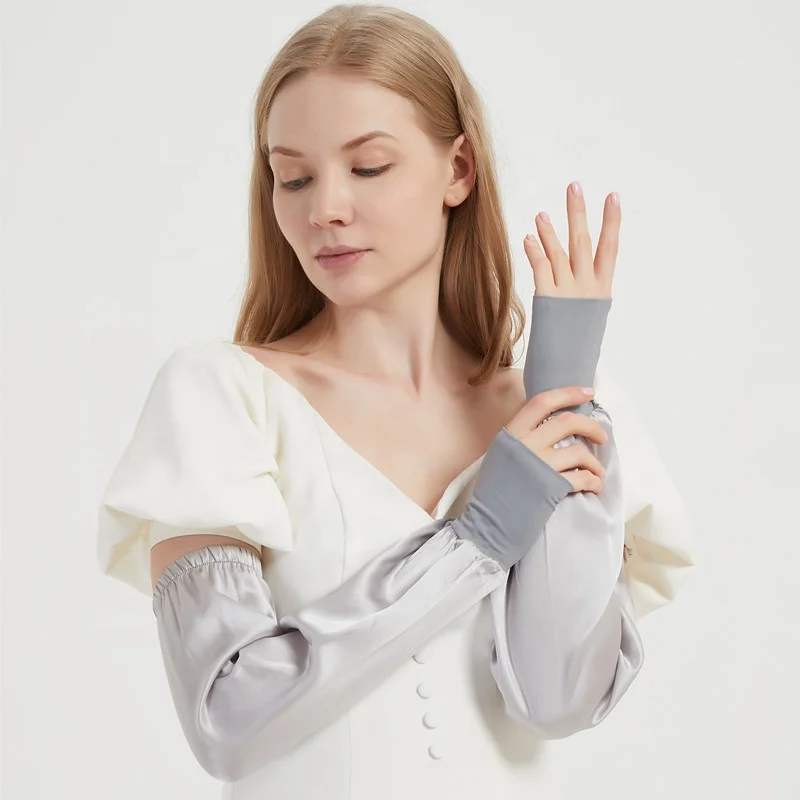 Sunscreen Silk Ice Sleeves Summer Cycling Traceless Arm Protector  Women Outdoor Sports Running Lets Slim Arm Sleeve