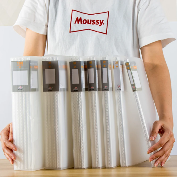 Transparent A4 PP Storage Book Clear Sleeves Print Logo Multy Pages Choose Paper File Display Book Office School Supplies