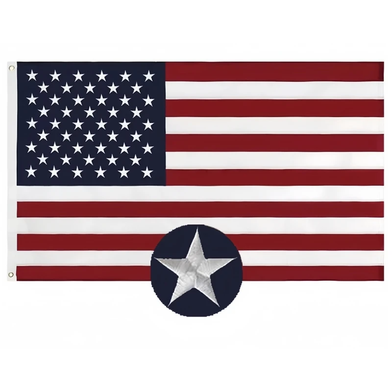 American Flag 3x5 FT Outdoor USA Heavy Duty Nylon US Flags With Embroidered Stars Sewn Stripes Brass Grommets