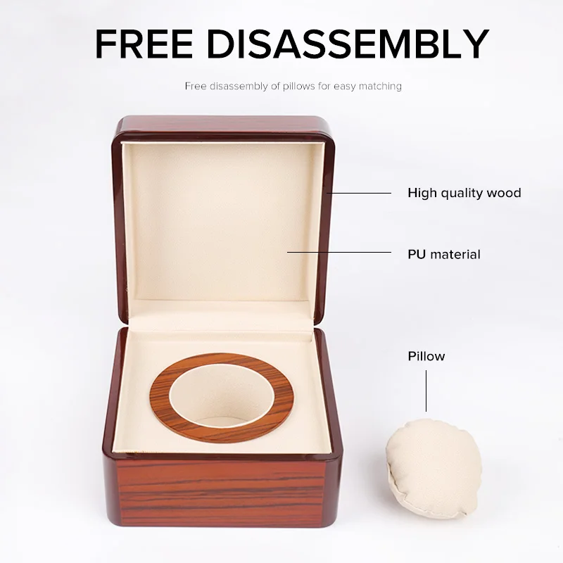2024 factory wholesale OEM luxury men women wooden watch box packaging luxury single wood watches boxes & cases