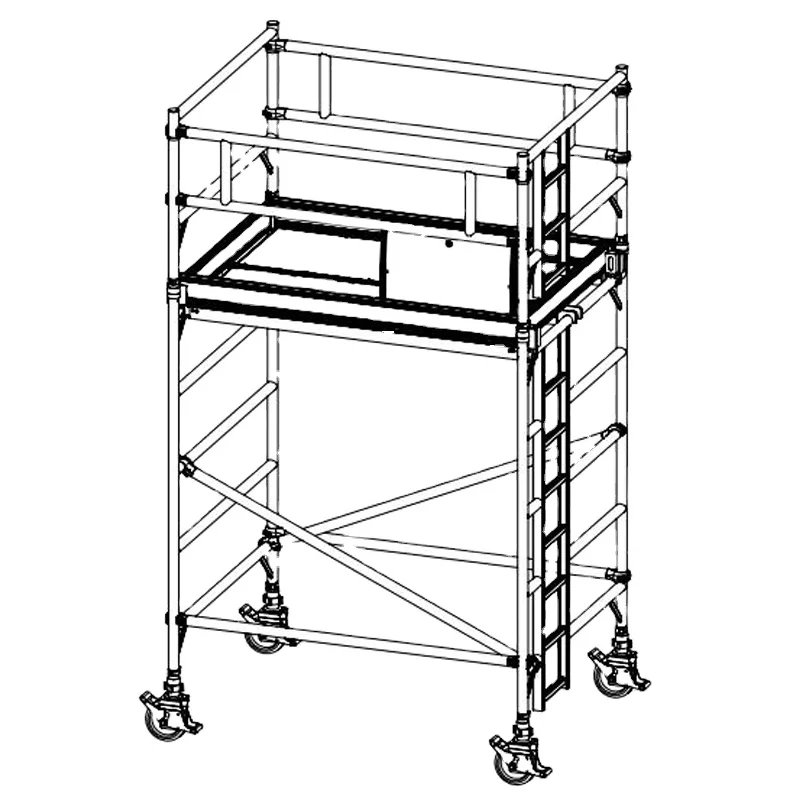 Best seller on Amazon  6061-T6 aluminum  with wheels mobile  ladder scaffold